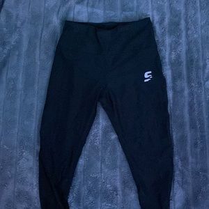 Skechers black capri leggings with mesh sides size S.